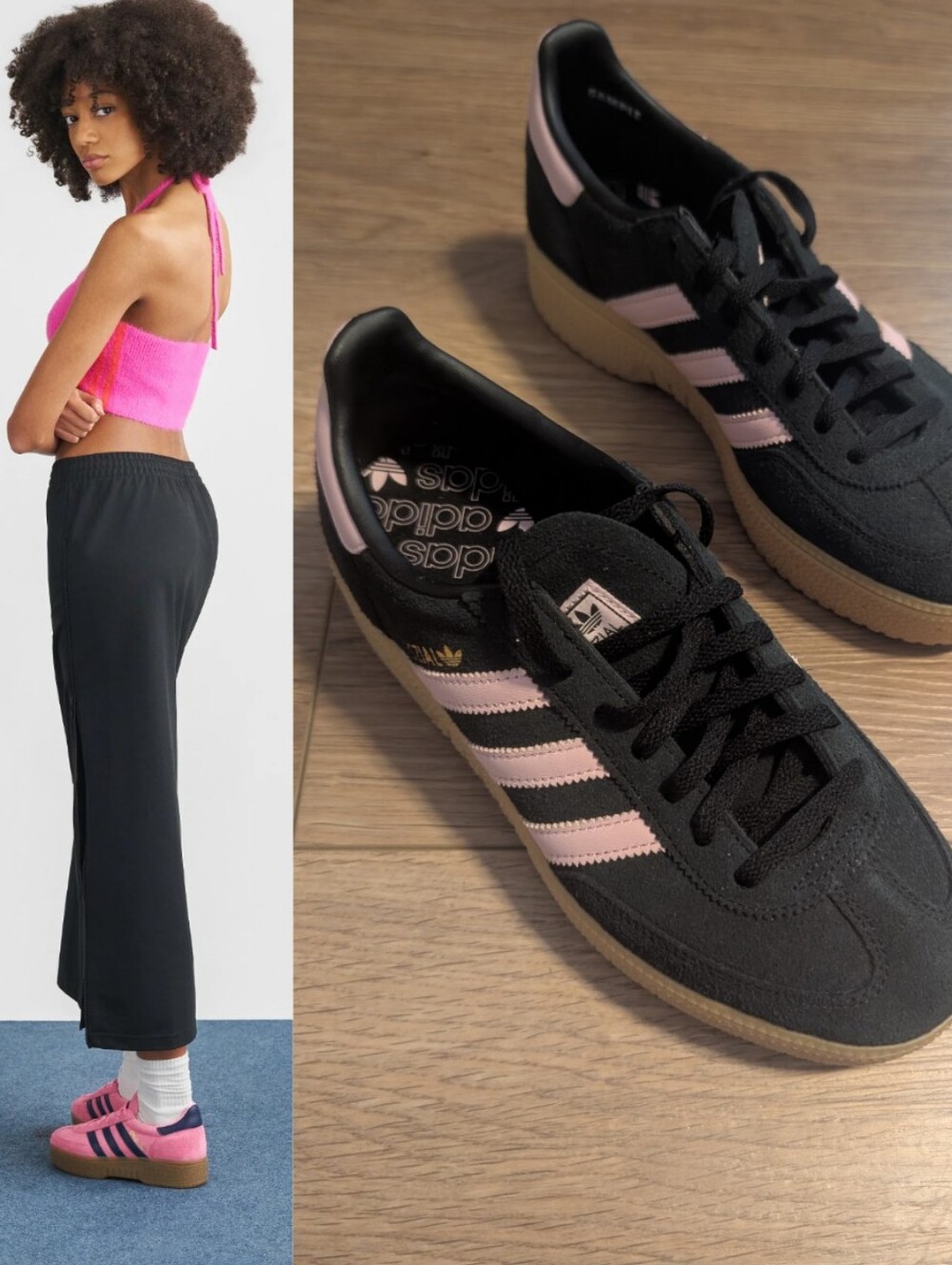 Adidas | Handball Spezial Bold Platform Sneakers In Core Black Clear Pink